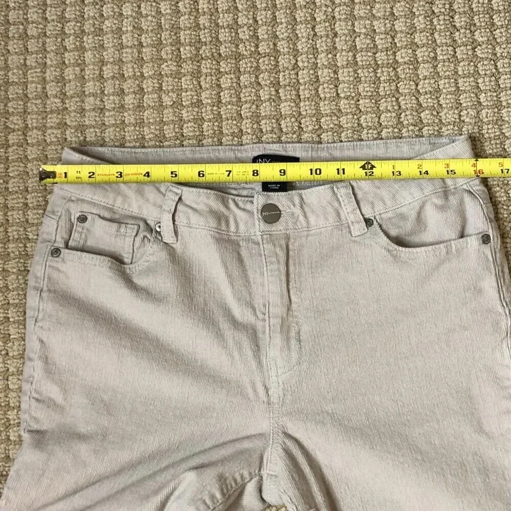 Jones of New York Corduroy Straight Leg 5 Pocket Cream Color Jeans, Size 12 - Picture 5 of 8